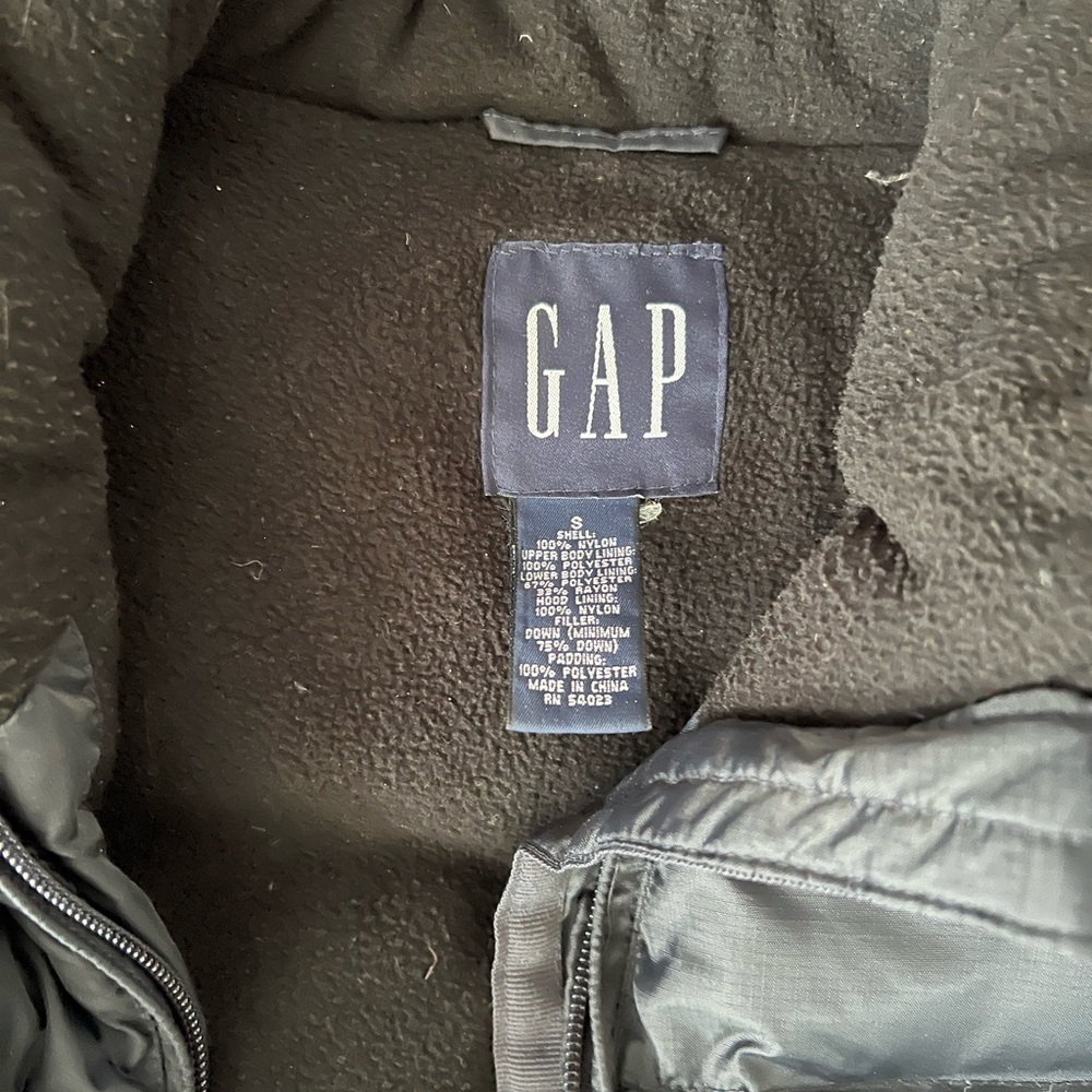 vintage GAP mens fleece lined black puffer vest